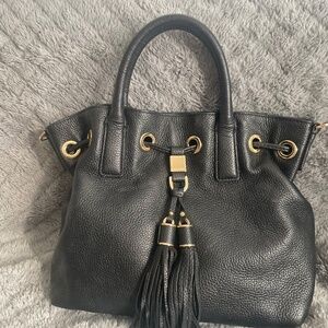 Micheal kors  Leather Camden Draw string Medium black Hobo Bag